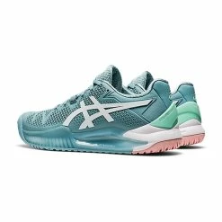 Asics Gel Resolution 8 (Women's) - Smoke Blue/White -Cheap Women's Tennis Shoes Store 1042A072 408d