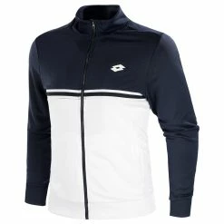 Lotto Squadra II Sweat FZ PL (Men's) - Bright White / Navy Blue
