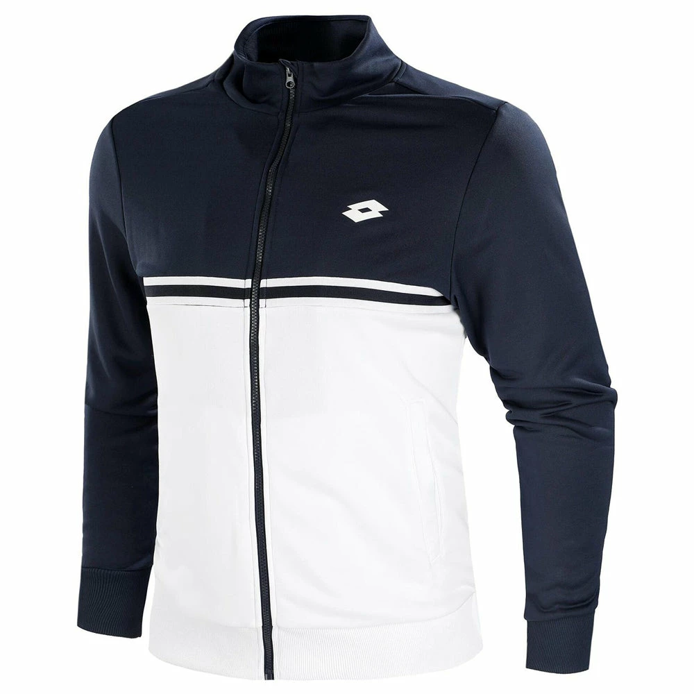 Lotto Squadra II Sweat FZ PL (Men's) - Bright White / Navy Blue 1 Lotto Squadra II Sweat FZ PL (Men's) - Bright White / Navy Blue