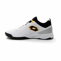 Lotto Mirage 500 All Court (Men's) - All White/All Black/Saffron -Cheap Women's Tennis Shoes Store 216634 8SU 03