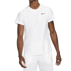 Nike Court Dri-Fit Advantage Top (Men's) - White/White/Black