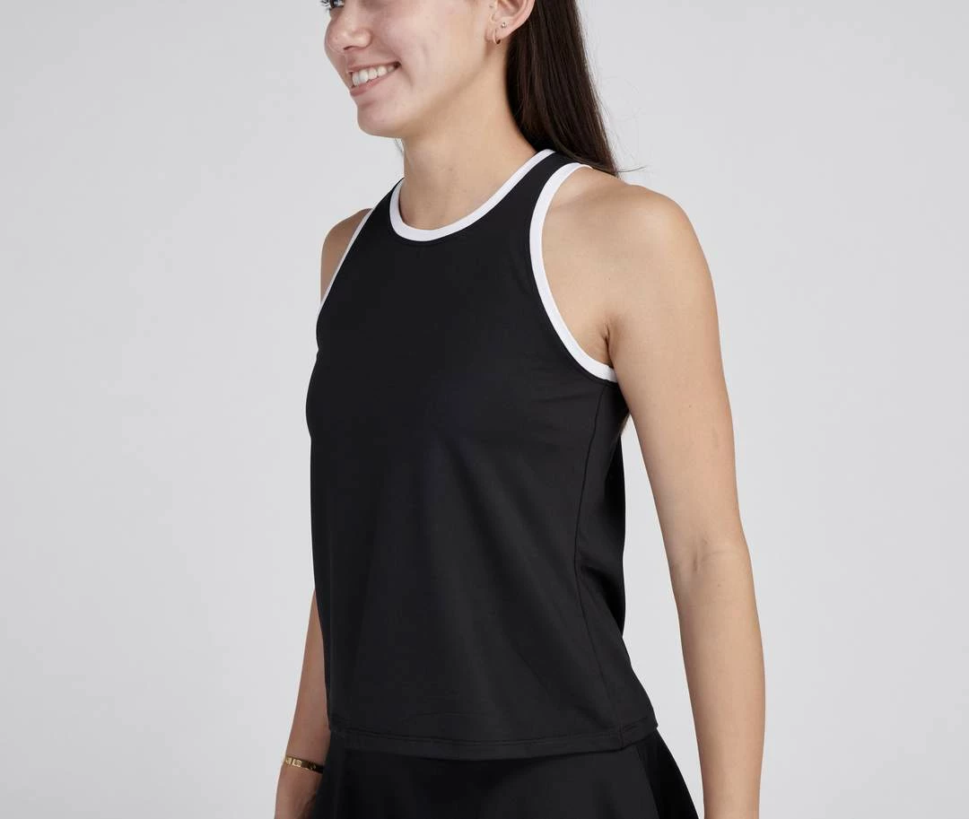 Ace Athletics Ace Sienna High Neck Tank (Women's) - Black/White 2 Ace Athletics Ace Sienna High Neck Tank (Women's) - Black/White - Image 2