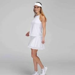 Ace Athletics Ace Sienna High Neck Tank (Women's) - White (Available Size: M,XL) -Cheap Women's Tennis Shoes Store AceSiennaHighNeckTank White 3
