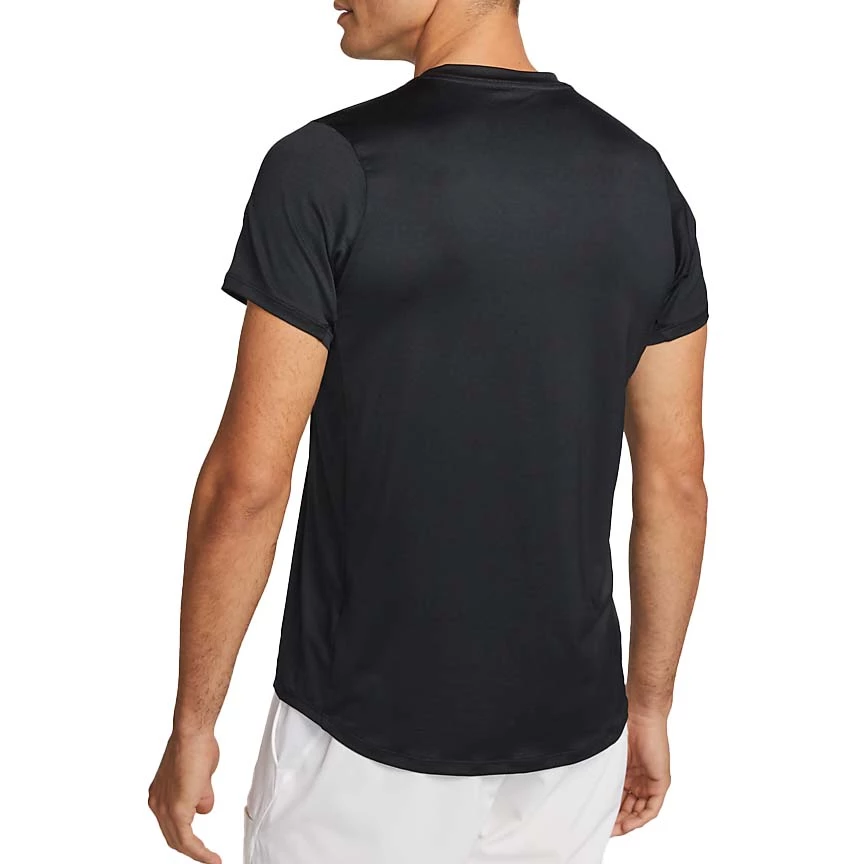 Nike Court Dri-Fit Advantage Top (Men's) - Black/White 2 Nike Court Dri-Fit Advantage Top (Men's) - Black/White - Image 2