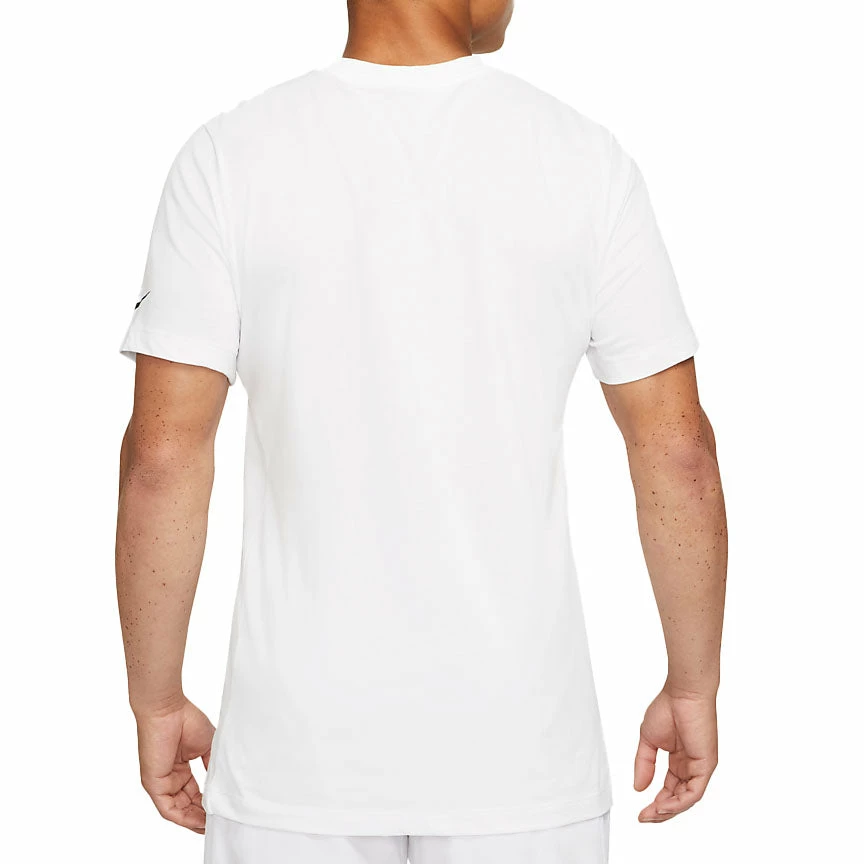 Nike Court Dri-Fit Tee Rafa SSNL (Men's) - White/Black 2 Nike Court Dri-Fit Tee Rafa SSNL (Men's) - White/Black - Image 2