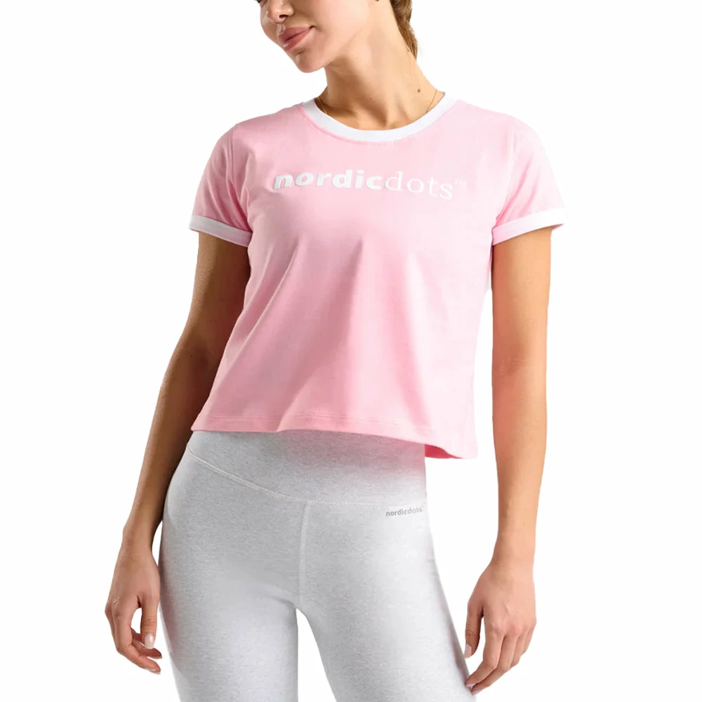Nordicdots Dots Crop Tee (Women's) - Sea Pink 1 Nordicdots Dots Crop Tee (Women's) - Sea Pink
