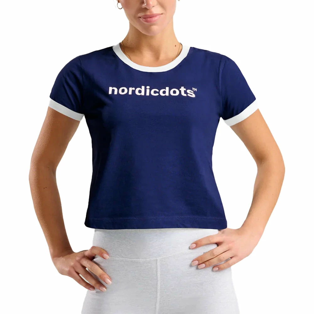 Nordicdots Dots Crop Tee (Women's) - Navy 1 Nordicdots Dots Crop Tee (Women's) - Navy