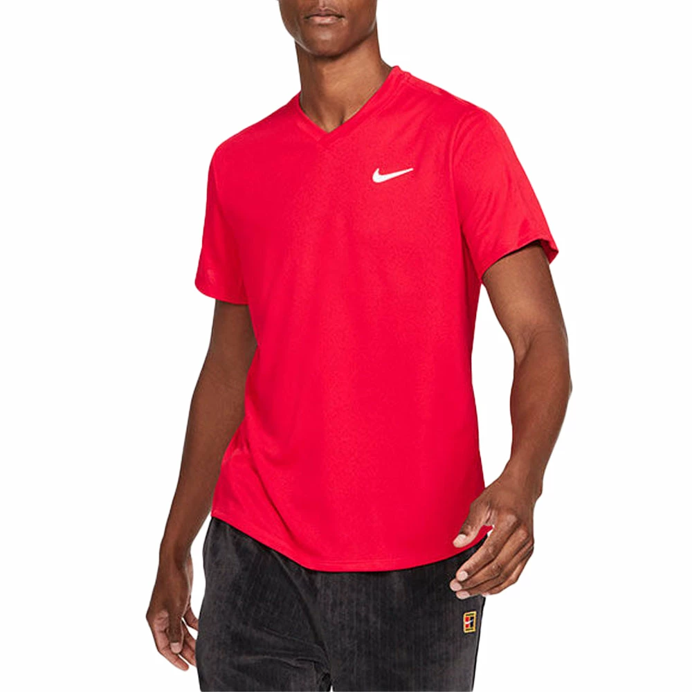 Nike Court Dri-Fit Victory Top (Men's) - University Red/White (Available Size: S, XL) 1 Nike Court Dri-Fit Victory Top (Men's) - University Red/White (Available Size: S, XL)