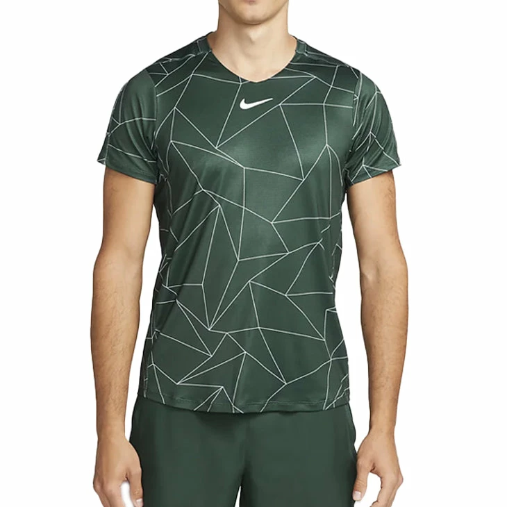 Nike Court Dri-Fit Advantage Top (Men's) - Pro Green/White 1 Nike Court Dri-Fit Advantage Top (Men's) - Pro Green/White