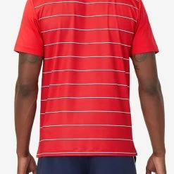 Fila Heritage Tennis Striped Crew (Men's) - Red (Available: Size S) -Cheap Women's Tennis Shoes Store FILA COM XLarge TM036841 622 03 e