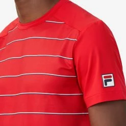 Fila Heritage Tennis Striped Crew (Men's) - Red (Available: Size S) -Cheap Women's Tennis Shoes Store FILA COM XLarge TM036841 622 04 e