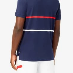 Fila Heritage Tennis Striped Polo (Men's) - Navy/Red/White (Available: Size S) -Cheap Women's Tennis Shoes Store FILA COM XLarge TM036842 412 03 e