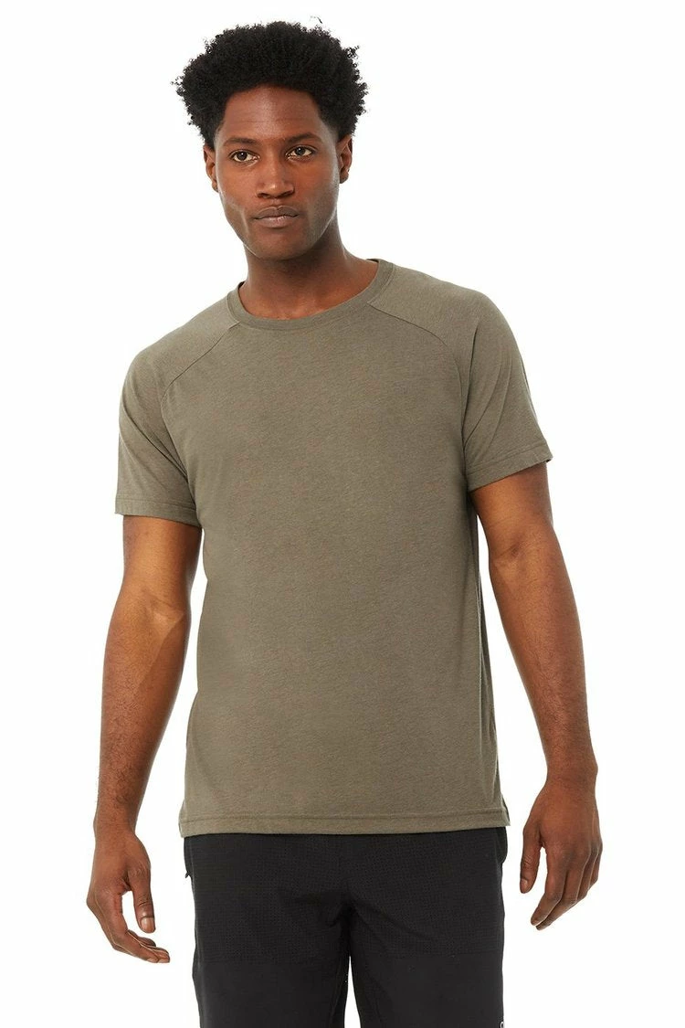 Alo Triumph Crew Neck Tee (Men's) - Olive Branch (Available: Size XL) 2 Alo Triumph Crew Neck Tee (Men's) - Olive Branch (Available: Size XL) - Image 2