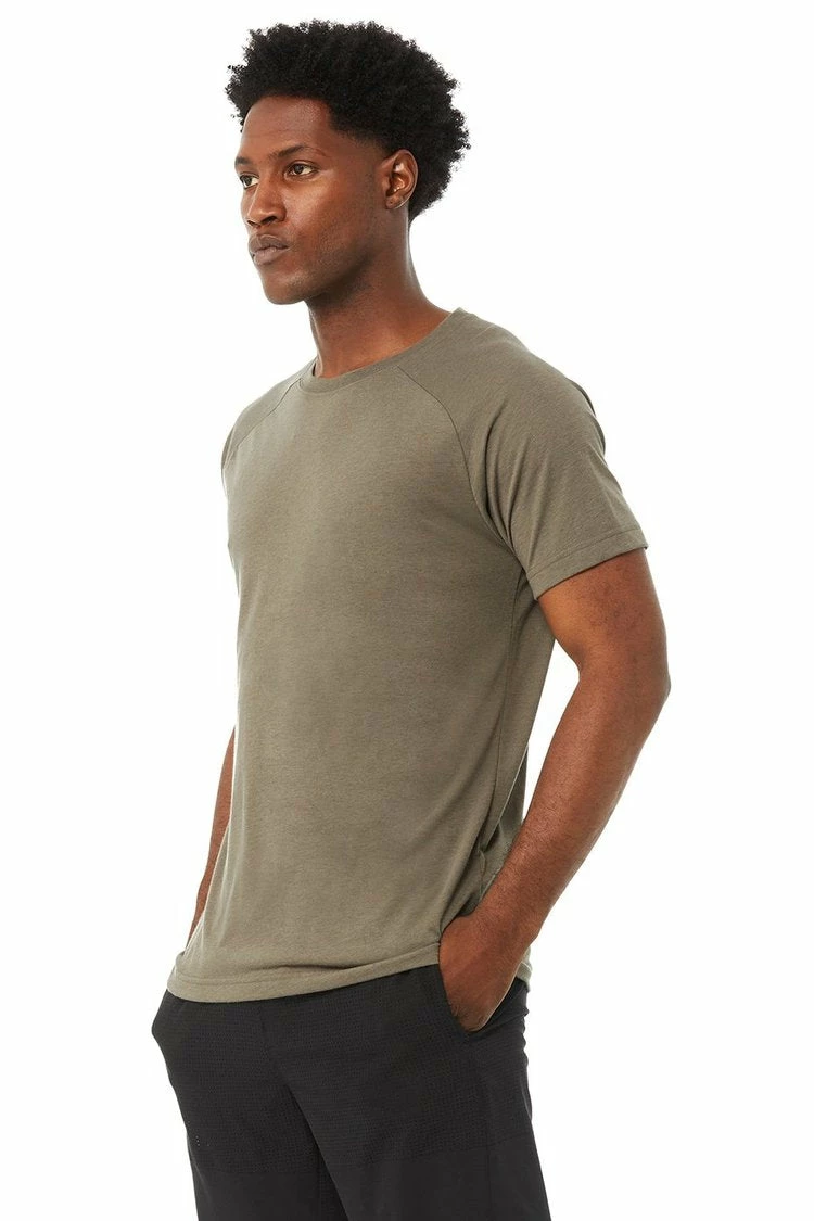 Alo Triumph Crew Neck Tee (Men's) - Olive Branch (Available: Size XL) 3 Alo Triumph Crew Neck Tee (Men's) - Olive Branch (Available: Size XL) - Image 3