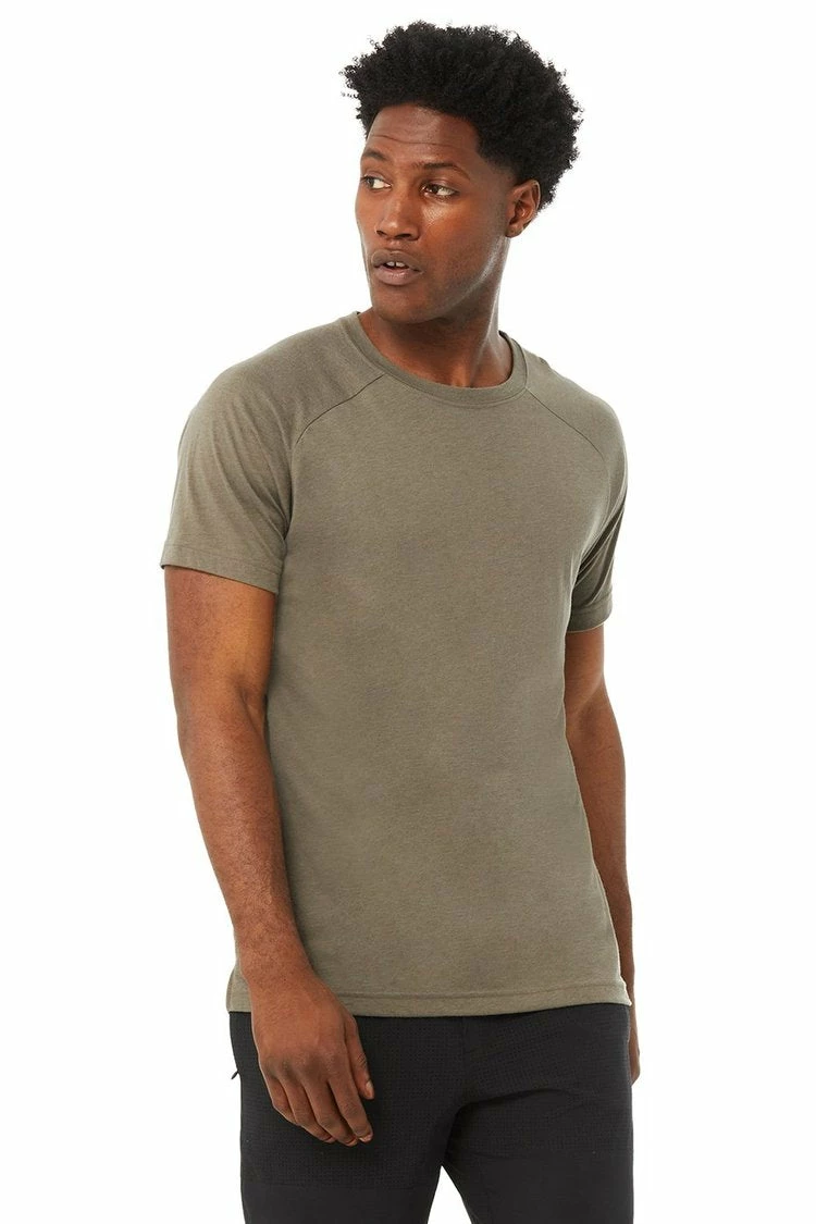 Alo Triumph Crew Neck Tee (Men's) - Olive Branch (Available: Size XL) 4 Alo Triumph Crew Neck Tee (Men's) - Olive Branch (Available: Size XL) - Image 4