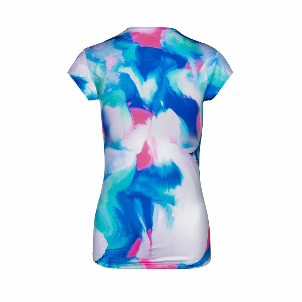 Bidi Badu Bella 2.0 Tech V-Neck Tee (Women's) - Blue/Rose 2 Bidi Badu Bella 2.0 Tech V-Neck Tee (Women's) - Blue/Rose - Image 2