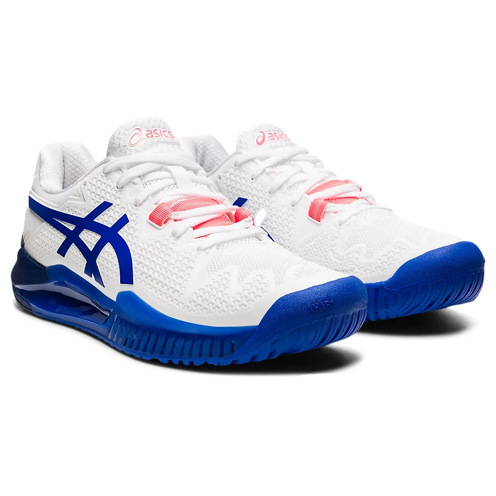 Asics Gel Resolution 8 D-Wide (Women's) - White/Lapis Lazuli Blue 2 Asics Gel Resolution 8 D-Wide (Women's) - White/Lapis Lazuli Blue - Image 2