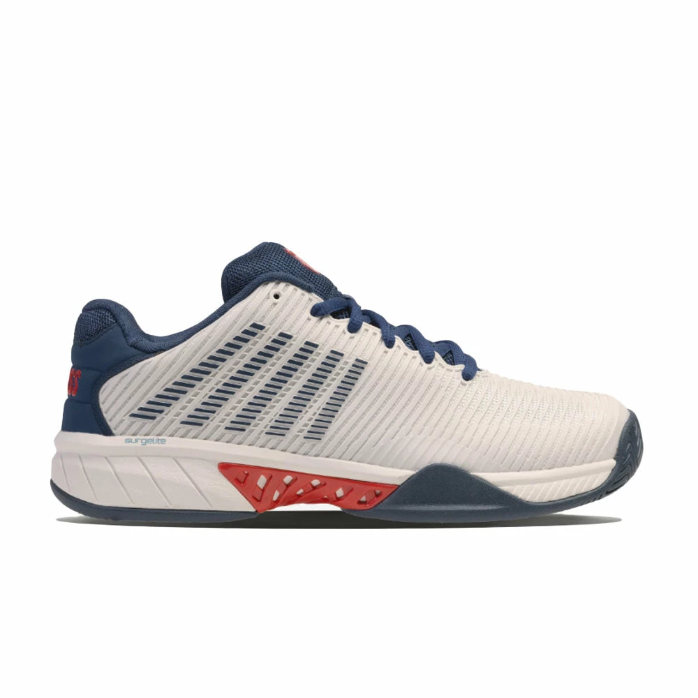 K-Swiss Hypercourt Express 2 (Men's) - Blanc De Blanc/Blue Opal/Lollipop 1 K-Swiss Hypercourt Express 2 (Men's) - Blanc De Blanc/Blue Opal/Lollipop