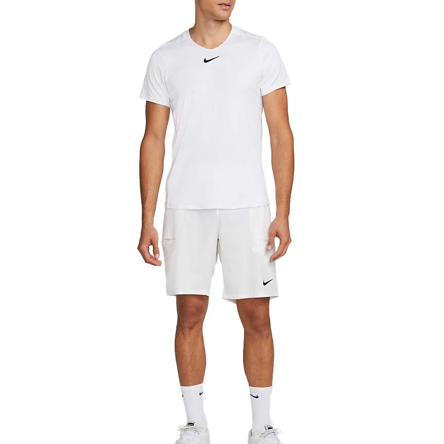 Nike Court Dri-Fit Advantage Top (Men's) - White/Black 3 Nike Court Dri-Fit Advantage Top (Men's) - White/Black - Image 3