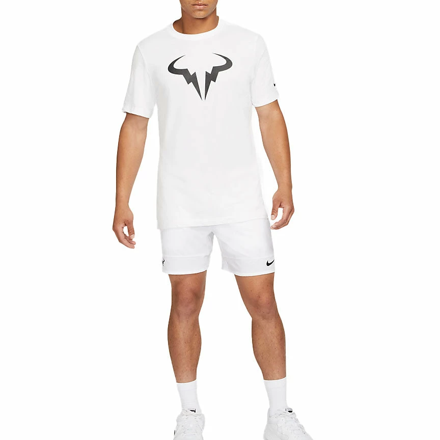 Nike Court Dri-Fit Tee Rafa SSNL (Men's) - White/Black 3 Nike Court Dri-Fit Tee Rafa SSNL (Men's) - White/Black - Image 3
