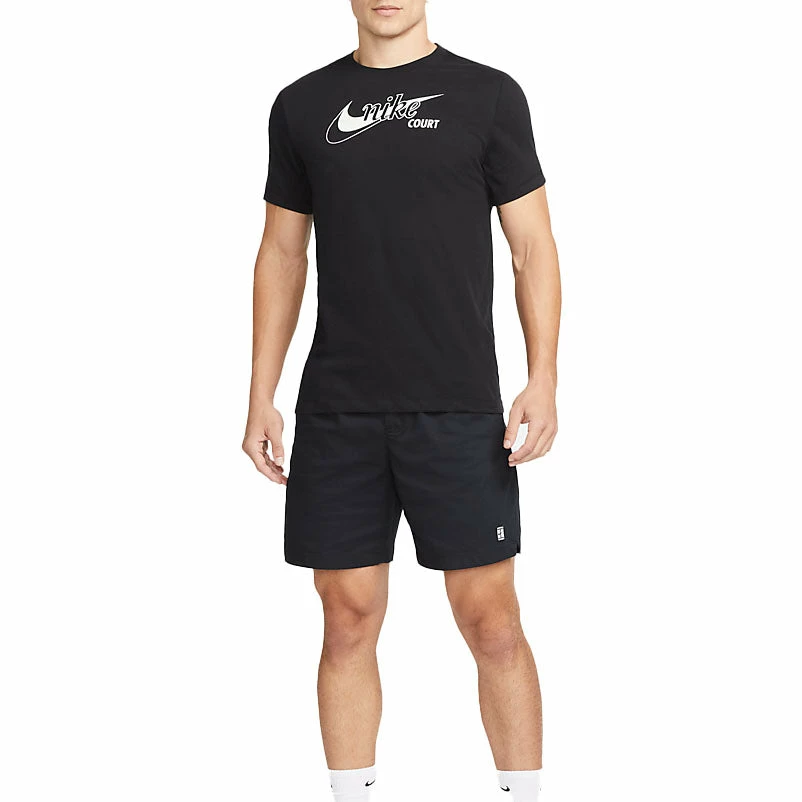 Nike Swoosh Tennis Tee (Men's) - Black 3 Nike Swoosh Tennis Tee (Men's) - Black - Image 3