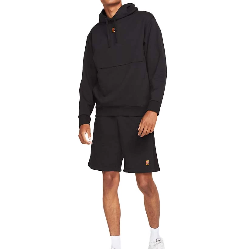 Nike Court Fleece Heritage Hoodie (Men's) - Black 3 Nike Court Fleece Heritage Hoodie (Men's) - Black - Image 3