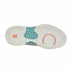 K-Swiss Hypercourt Express 2 (Women's) - White/Nile Blue/Desert Flower -Cheap Women's Tennis Shoes Store wexpress3