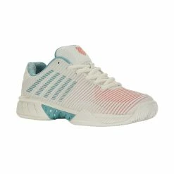 K-Swiss Hypercourt Express 2 (Women's) - White/Nile Blue/Desert Flower -Cheap Women's Tennis Shoes Store wexpress4